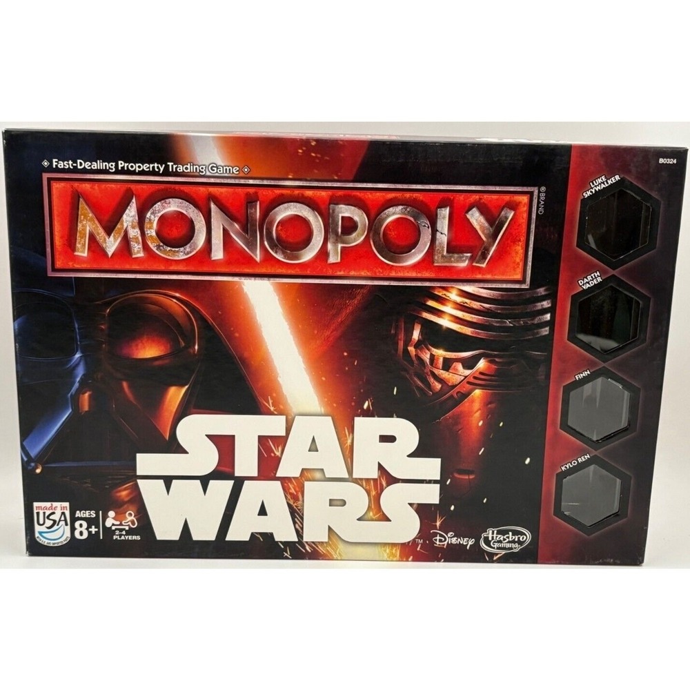 2015 Star Wars Monopoly Board Game Ages 8+ Hasbro & Disney USA‎ Edition COMPLETE